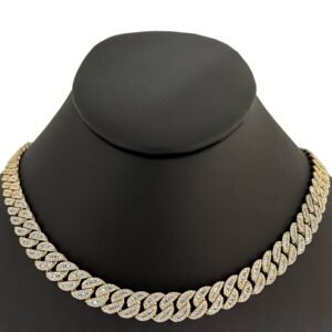 SPECIAL! 9mm 9.16ct G SI 10K Yellow Gold Baguette & Round Diamond Cuban Necklace 20